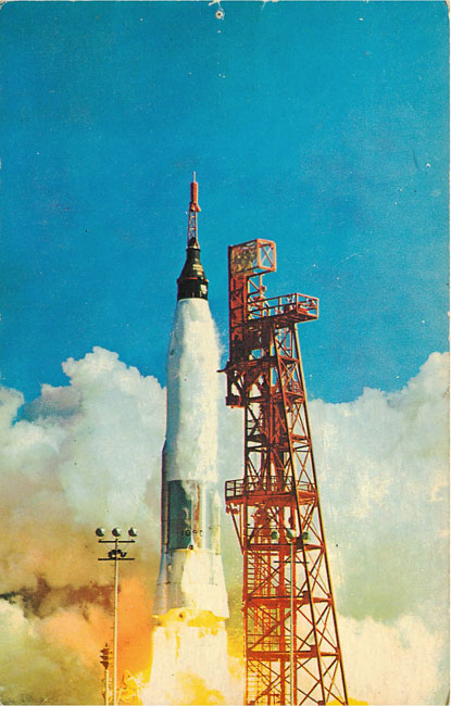 Satelite Mercury Atlas Friendship 7 1962 Postcard