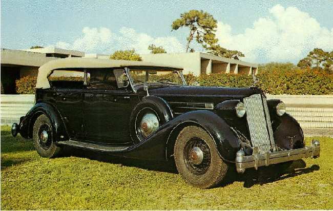 1936 Packard Phaeton V12 Classic Car Postcard