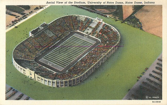Aerial View of the Stadium, University of Notre Dame, Indiana