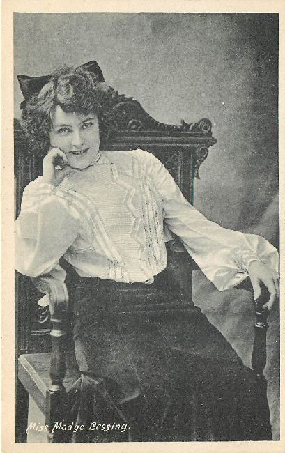 Miss Madge Lessing Edwardian Actress Postcard
