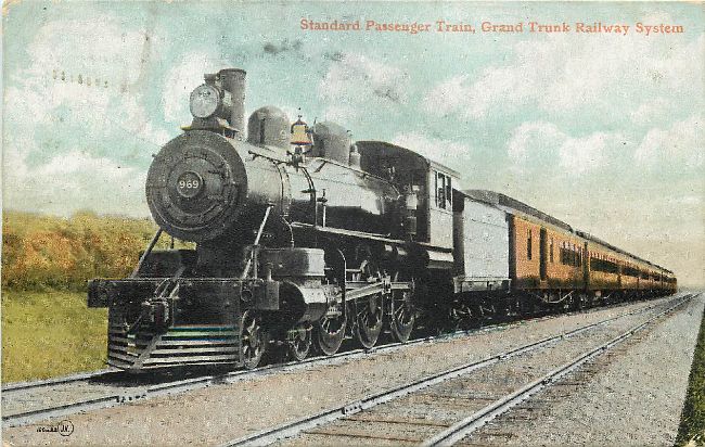 Standard Passenger Train, Grand Trunk Railway System Postcard