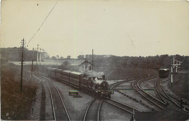 Railroad Crossing Locomotive Train Postcard