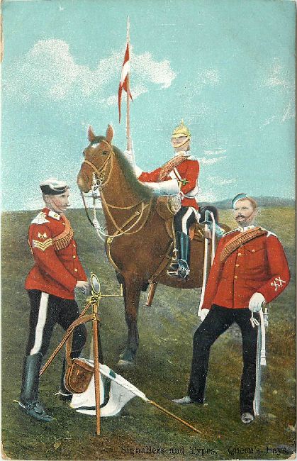 Signallers and Types Queens Bays Great Britain Guards Postcard