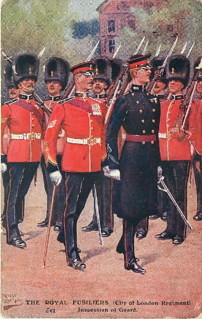 The Royal Fusiliers Guard Singed Ernest Ibbetson Postcard