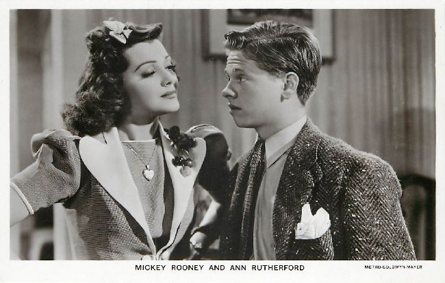 Mickey Rooney & Ann Rutherford Vintage Postcard