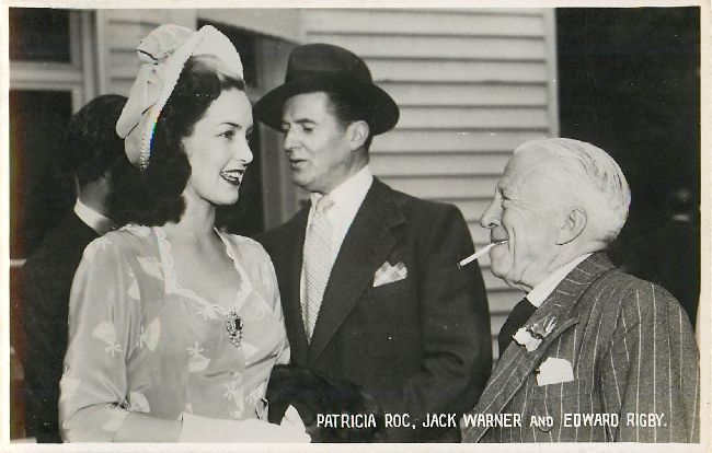 Patricia Roc, Jack Warner, & Edward Rigby Postcard