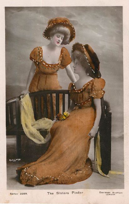 The Sisters Pinder Theatre Postcard Davidson Bros. Series 2259