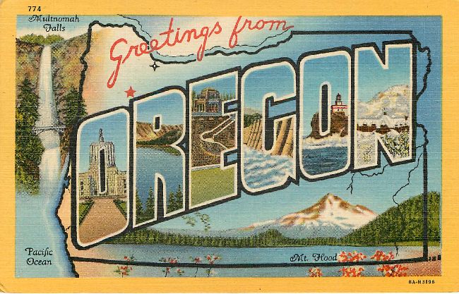 Greetings from Oregon Large Letter Postcard