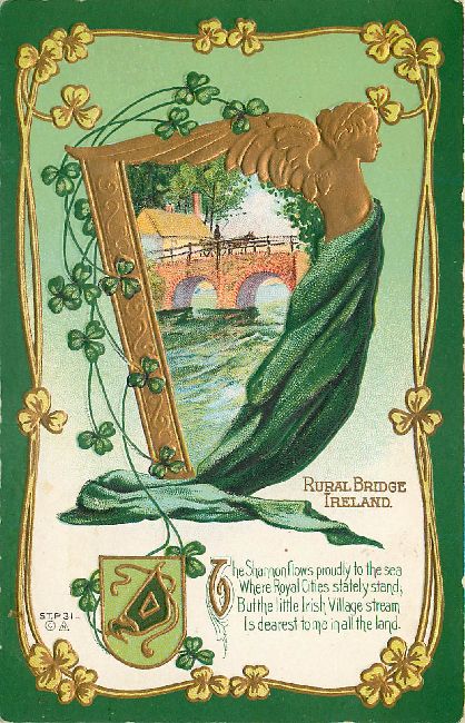 St. Patrick's Day Postcard - Rural Bridge Ireland