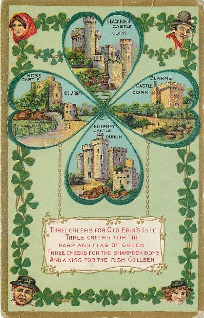 St. Patrick's Day Postcard-Three Cheers for Old Erin's Isle...