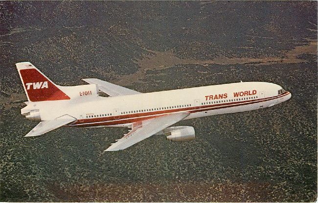 Trans World Airlines Postcard-Lockheed L-1011 Dash 100