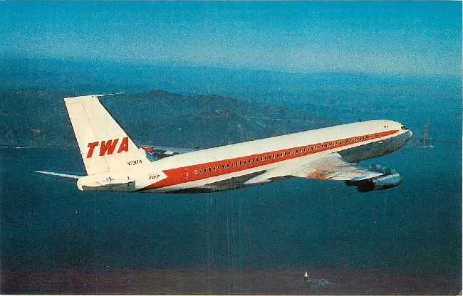 Trans World Airlines Postcard-Boeing 707-131
