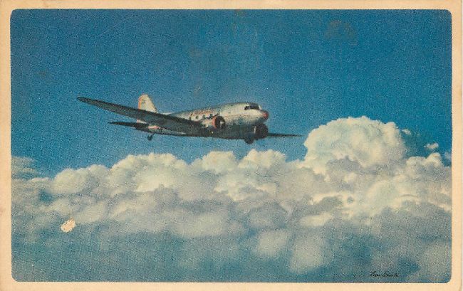 American Airlines Postcard-Route of the Flagships