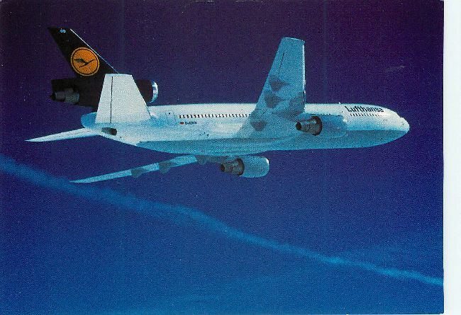 Lufthansa Airline Postcard McDonnell Douglas DC-10 Postcard