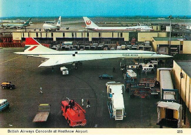 British Airways Concorde at Heathrow Airport Postcard