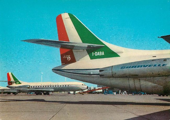 Alitalia Airlines Caravelle VI S.E. 210 Postcard