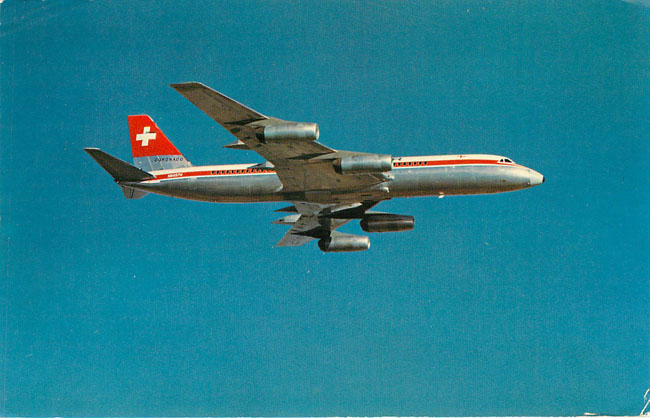 Swissair Airlines Convair 990 Coronado Postcard