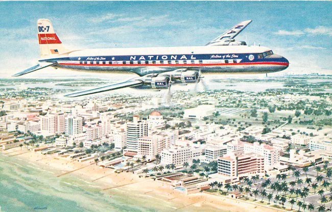 National Airlines DC-7 Postcard