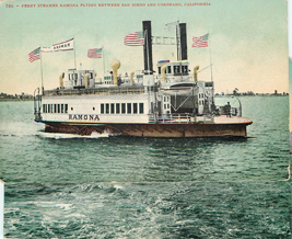 Perry Steamer Ramona Ferry Boat Postcard
