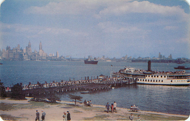 New York Harbor, New York City Ferry Postcard