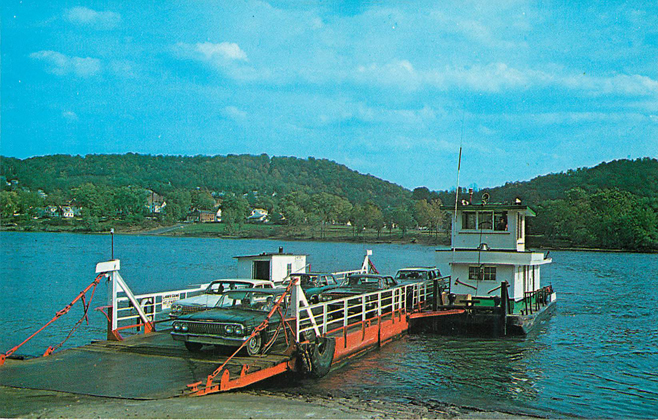 The Beautiful Ohio Ferry Crossing Postcard