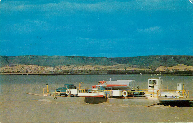 Garrison Reservoir Ferry Boat used by oil field workers Postcard