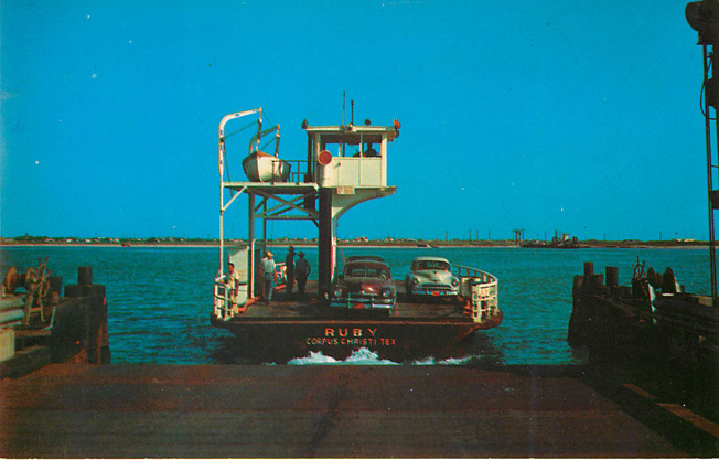 Nueces County Ferry operates 24 Hours Daily Postcard