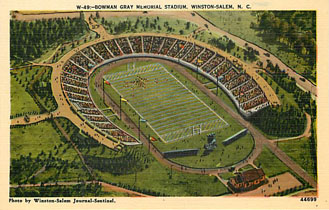Football Postcard-Bowman Gray Memorial Stadium Winston Salem, NC