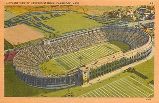 Football Postcard-Airplane view of Harvard Stadium Cambridge Mas