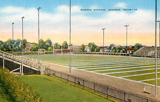 Football Postcard - Munson Stadium, Denison, Texas