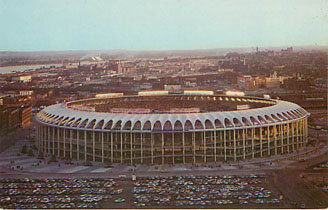 Baseball Postcard - Aerial View of Busch Memorial Stadium