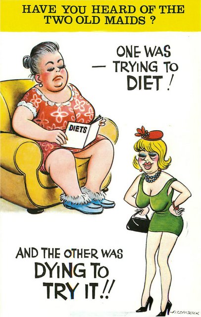 "Two Old Maids" Bamforth Comic Postcard
