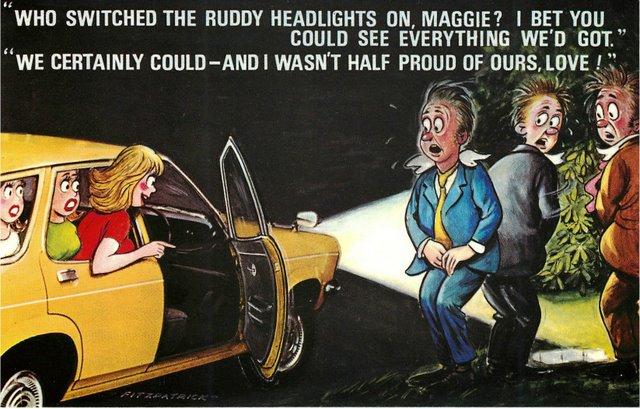 "Headlights" Bamforth Comic Postcard