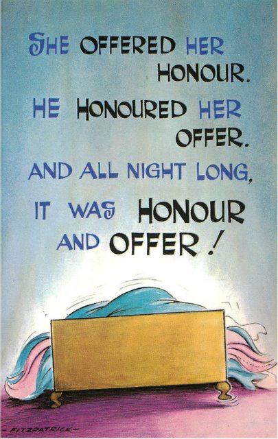 "Honour and Offer" Bamforth Comic
