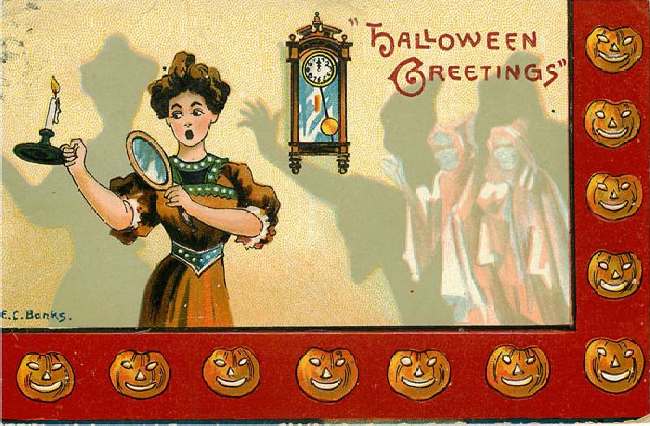 Halloween Greetings Postcard E C Banks 1909