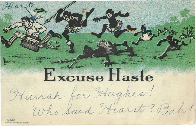 Black Americana Postcard - "Excuse Haste"