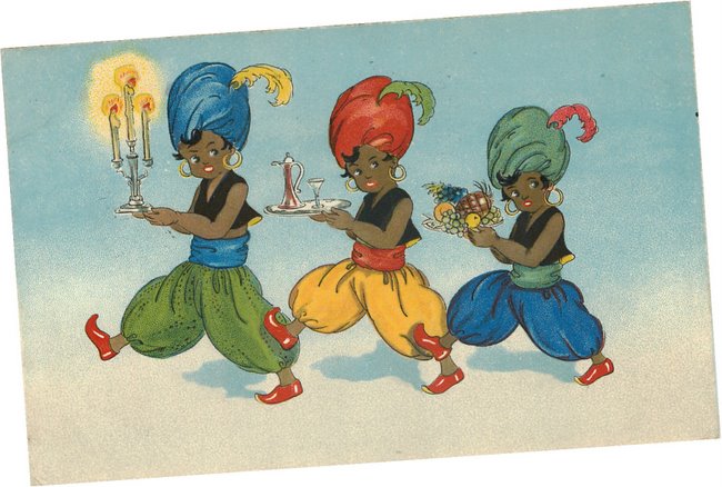 Three Black Gypsy Girls postcard