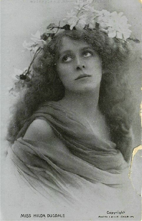 Miss Hilda Dugdale wearing Garland Postcard