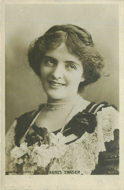 Miss Agnes Fraser Edwardian Actress Postcard Rotary Photo
