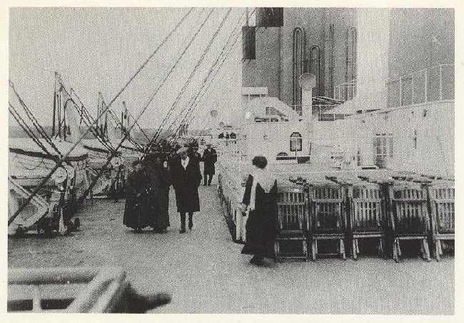 Strollers on the boat deck of the Titanic (1912) Reproducted1988