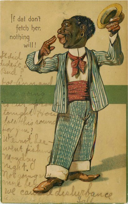 Black Americana Postcard - Black Man Singing
