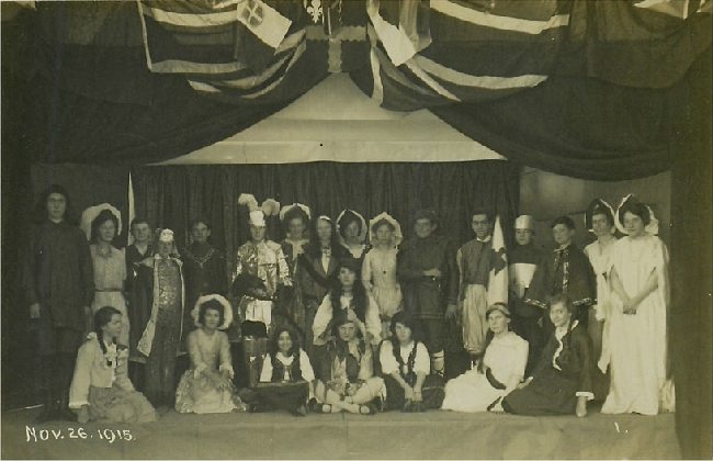 Costumed Players on Stage - Boys and Girls - Nov. 26. 1915.
