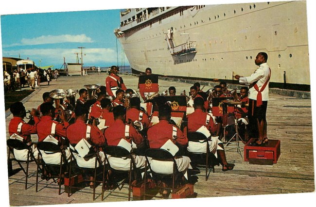 Black Americana Postcard Fijian Band-of the Fiji Military Forces