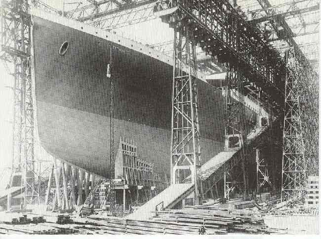 Titanic in the Gantry in the spring 1911 Reproduced Postcard