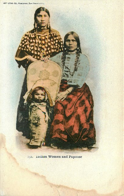 Indian Women in Papoose Postcard