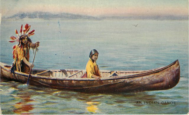 Inidan Canoe Postcard