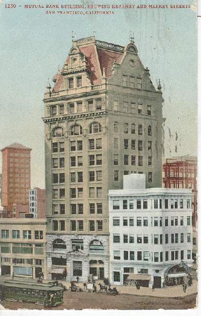 Mutual Bank Building, Showing Kearney And Market Streets, Cali.