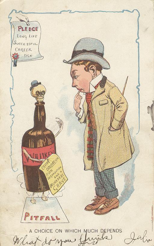 Alcohol Postcard - A Choice On Which Much Depends