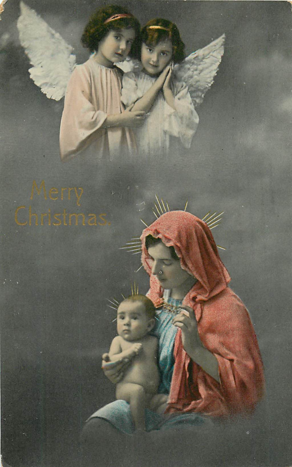 Merry Christmas - Angel with small children