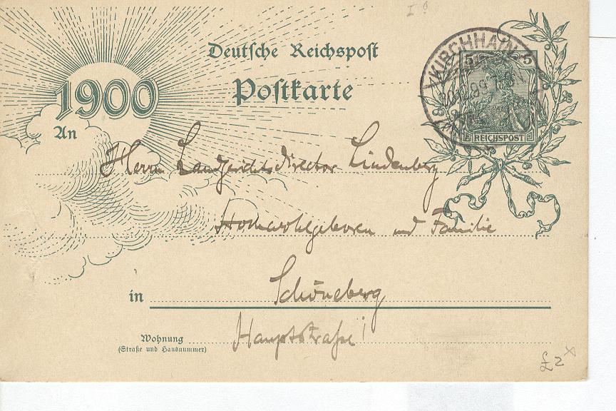 OFFICIAL GERMANY POSTCARD 1899